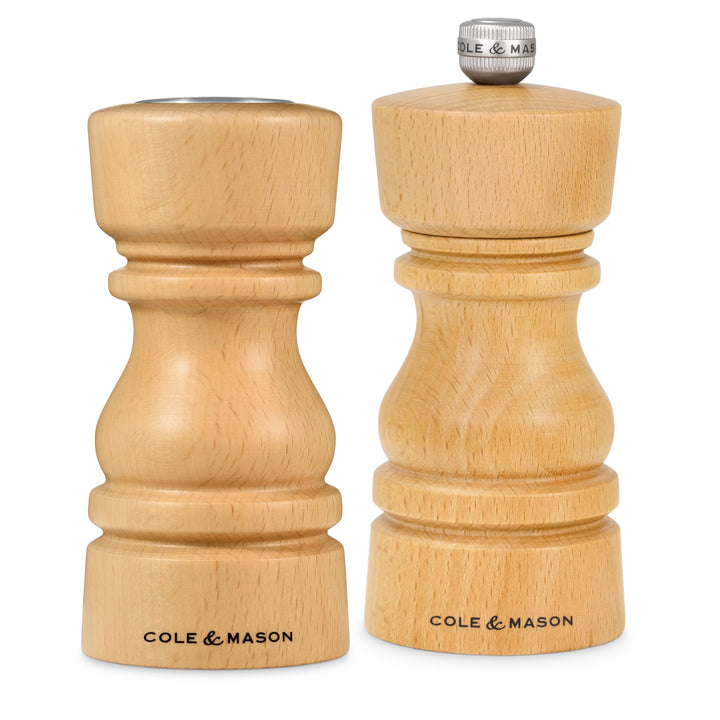 Cole & Mason London Salz- und Pfefferstreuer & Mühlen-Geschenkset, 130 mm / 5" Mühle aus natürlichem