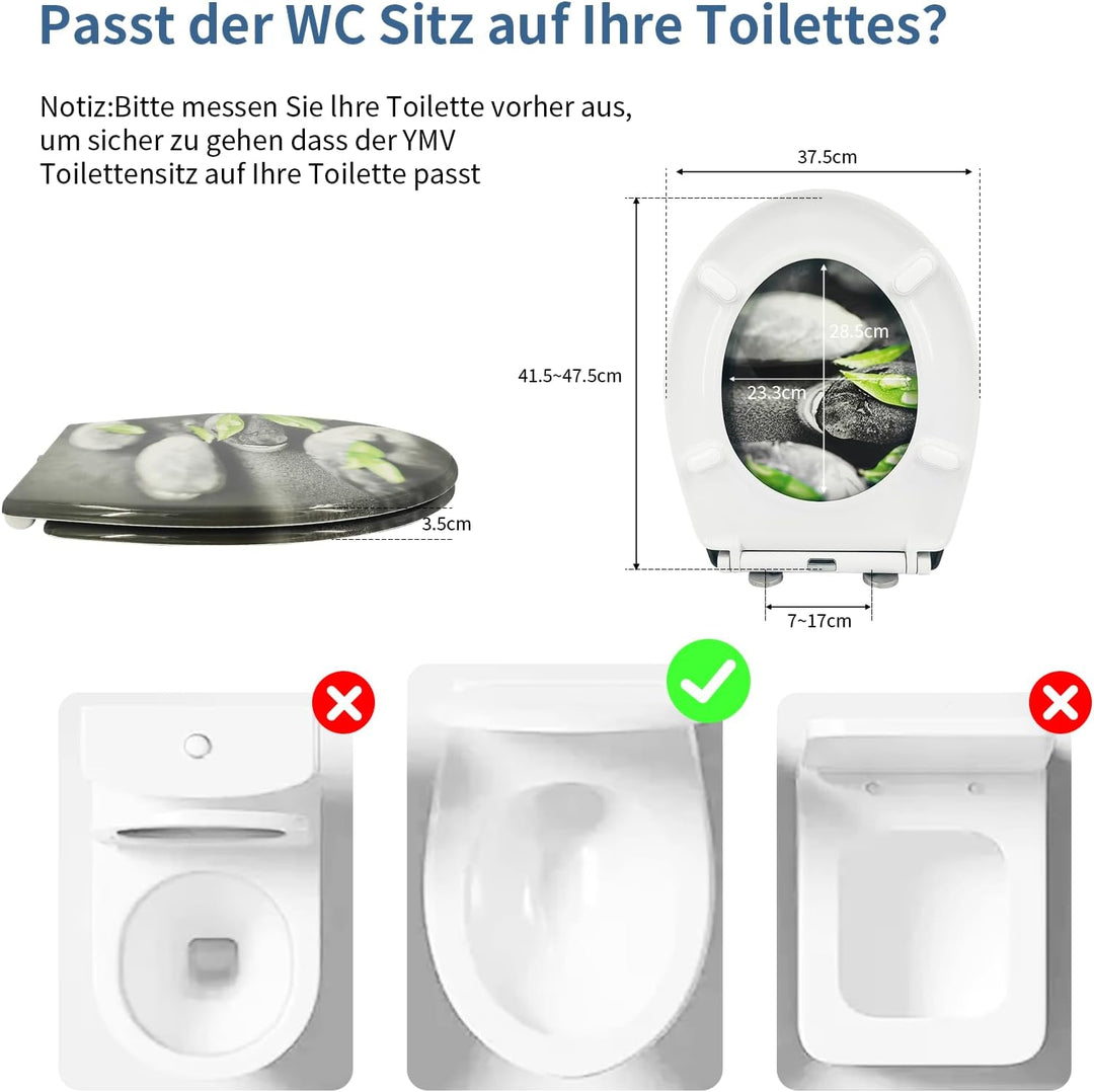 Toilettendeckel mit Absenkautomatik, WC Sitz mit Absenkautomatik Oval Form klodeckel Einfache Reinig