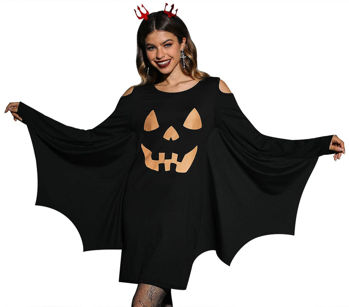 For G and PL Damen Halloween Karneval Langarm Insekt Cosplay Kostüm Kalte Schulter Party Kleid S-XXL