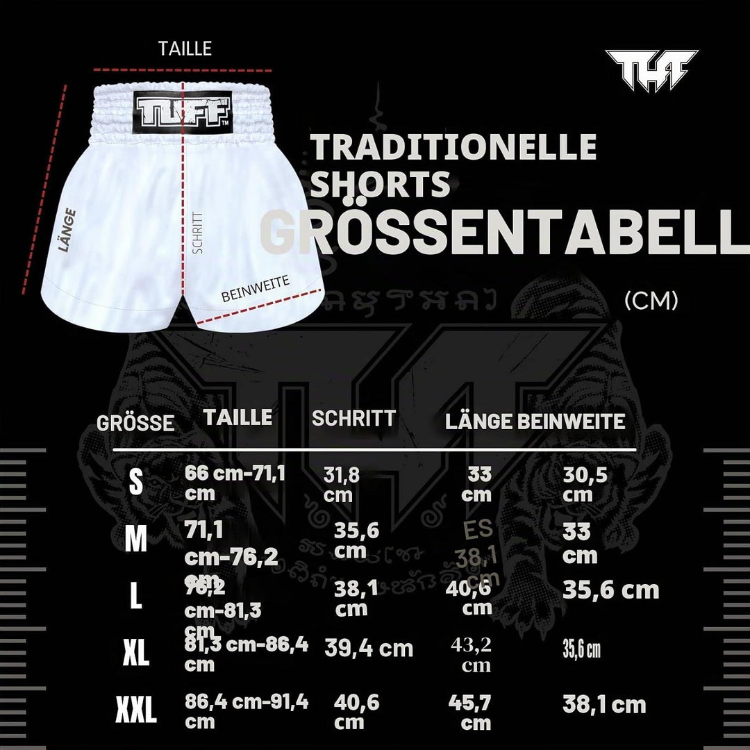 Tuff Sport Muay Thai Boxshorts Herren & Unisex Blau Grösse S Traditioneller Stil MMA Kickboxen Grapp