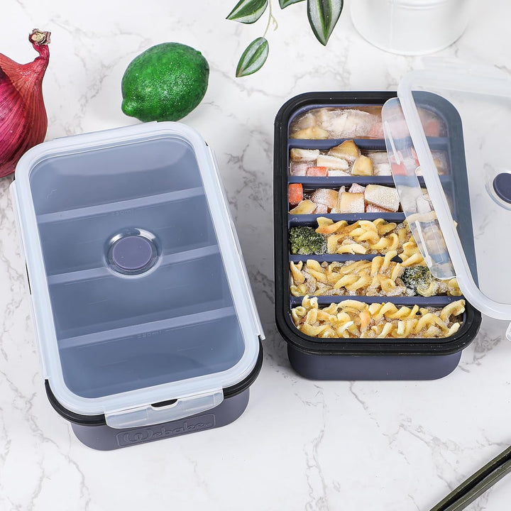 webake Suppen Einfrieren Behälter 2 Stück Silikon Gefrierbehälter mit Deckel 250ml 120ml Silikon Gef