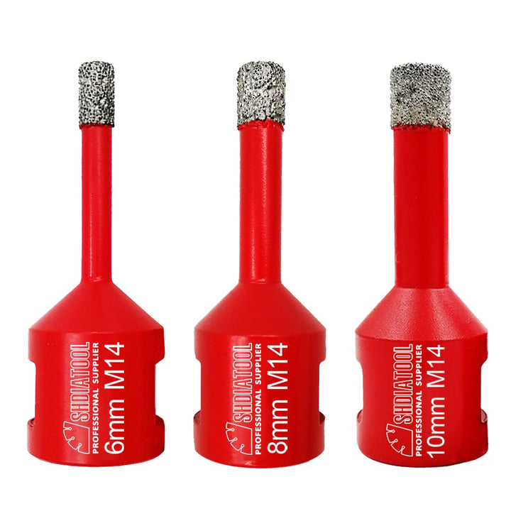 Shdiatool Diamantbohrer, Vakuum-geschliffen mit Anschluss M14 Diamant Höhe 10 mm für Fliesen Keramik