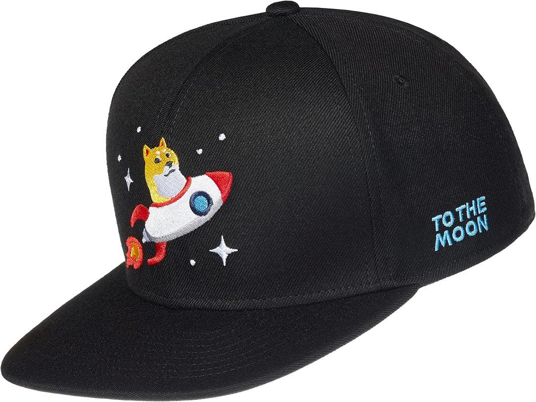 Cadency® Snapback Dogecoin, Damen und Herren, Krypto, Grössenverstellbar, Schwarz