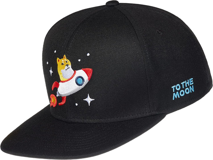 Cadency® Snapback Dogecoin, Damen und Herren, Krypto, Grössenverstellbar, Schwarz