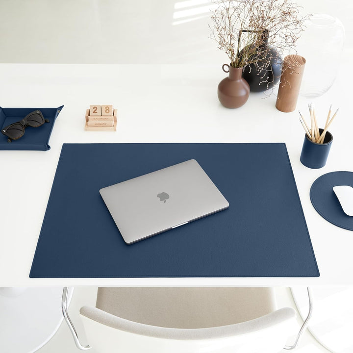 Eglooh - Iris - Taschenleerer aus echtem Leder Blau - Schreibtisch-Organizer mit modernem Design - A