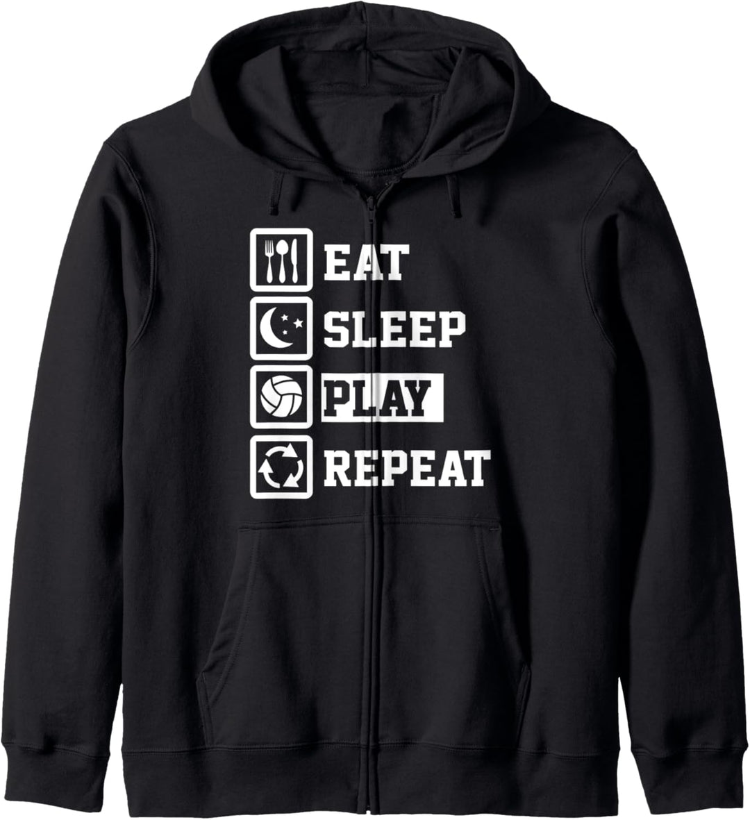Eat Sleep Volleyball Repeat Funny Volleyball Kapuzenjacke