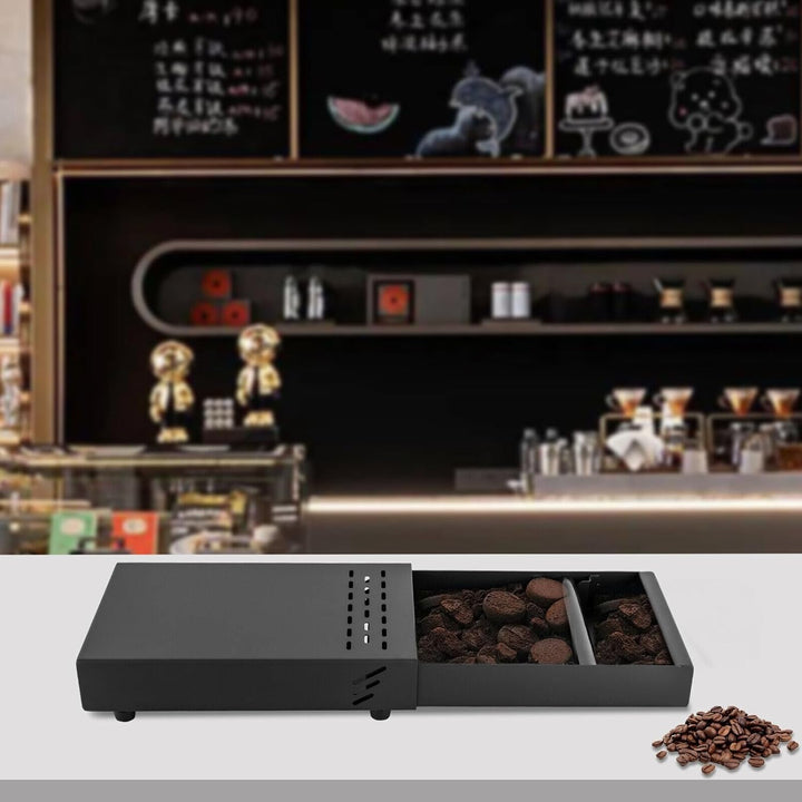 Metall ﻿Abschlagbox für Kaffeesatz, Grosse Kapazität Schublade Klopfbox, Klopfbox Siebträger, Kaffee
