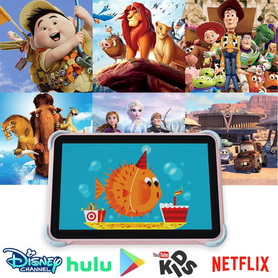 ascrecem Kinder Tablet 10 Zoll Android Tablet für Kinder mit WiFi Doppelkamera IPS Display Quad Core
