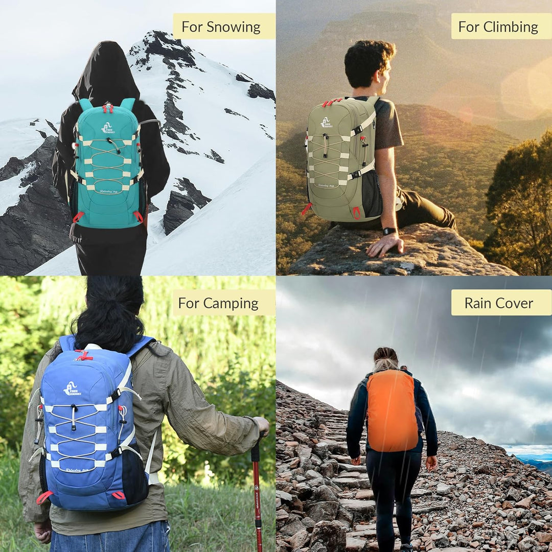 Bseash 40L Leichter wasserdichter Wanderrucksack mit Regenschutz, Outdoor Sport Reise Tagesrucksack