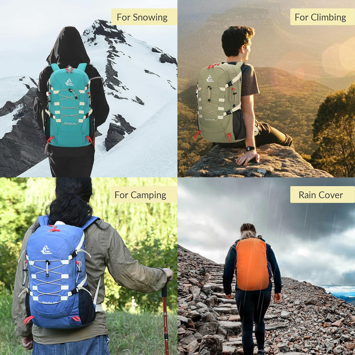 Bseash 40L Leichter wasserdichter Wanderrucksack mit Regenschutz, Outdoor Sport Reise Tagesrucksack