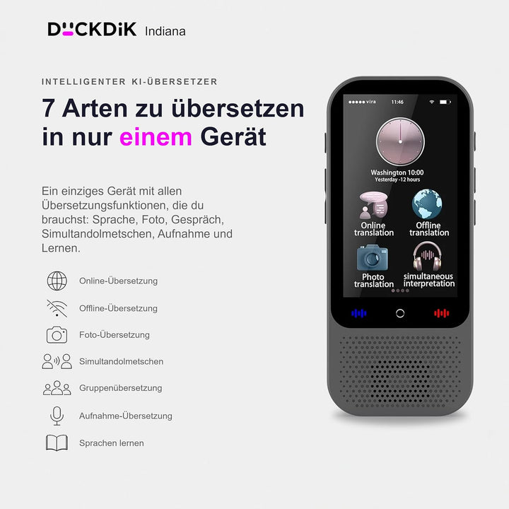 Indiana Sprachübersetzer 2025, Bild-Übersetzer ohne WLAN, Offline-Übersetzung 18 Sprachen, 142 onlin
