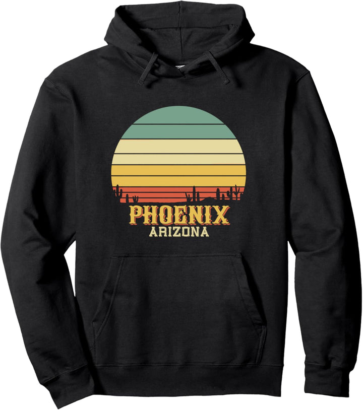 Retro Kaktus Phoenix Arizona Vintage Desert Sun Pullover Hoodie