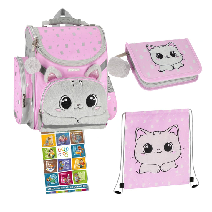 Goldkids - Schulranzen für Jungen und Mädchen, 4/6/8/15er-Set - Schul-Rucksack für Kinder mit Federm