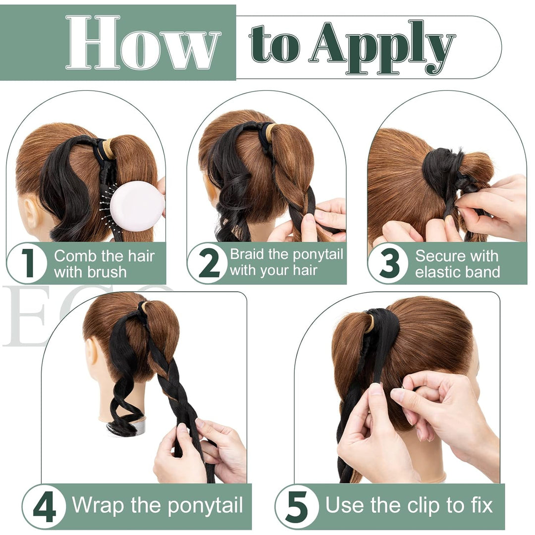 SEGO 86cm Braid Extensions Ponytail Haarteil Lang Pferdeschwanz Haare zum Einflechten Haare zum Einf