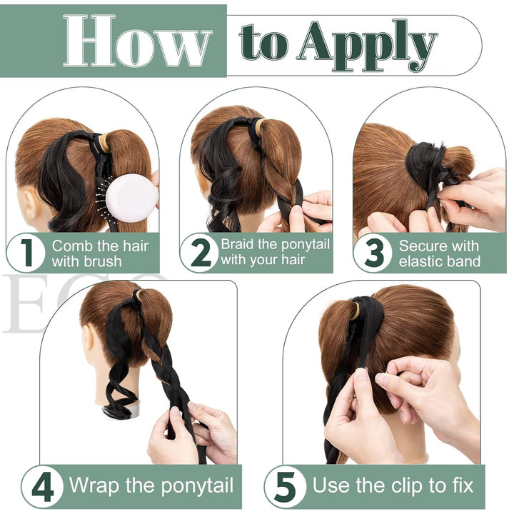 SEGO 86cm Braid Extensions Ponytail Haarteil Lang Pferdeschwanz Haare zum Einflechten Haare zum Einf