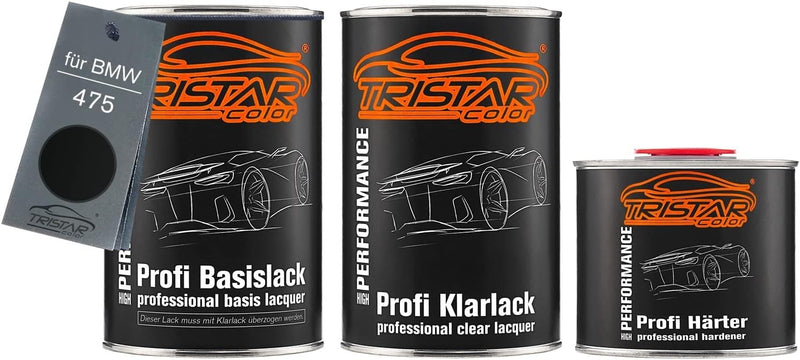 TRISTARcolor Autolack Set Dose spritzfertig für BMW 475 Blacksaphire Metallic Basislack + 2K Klarlac