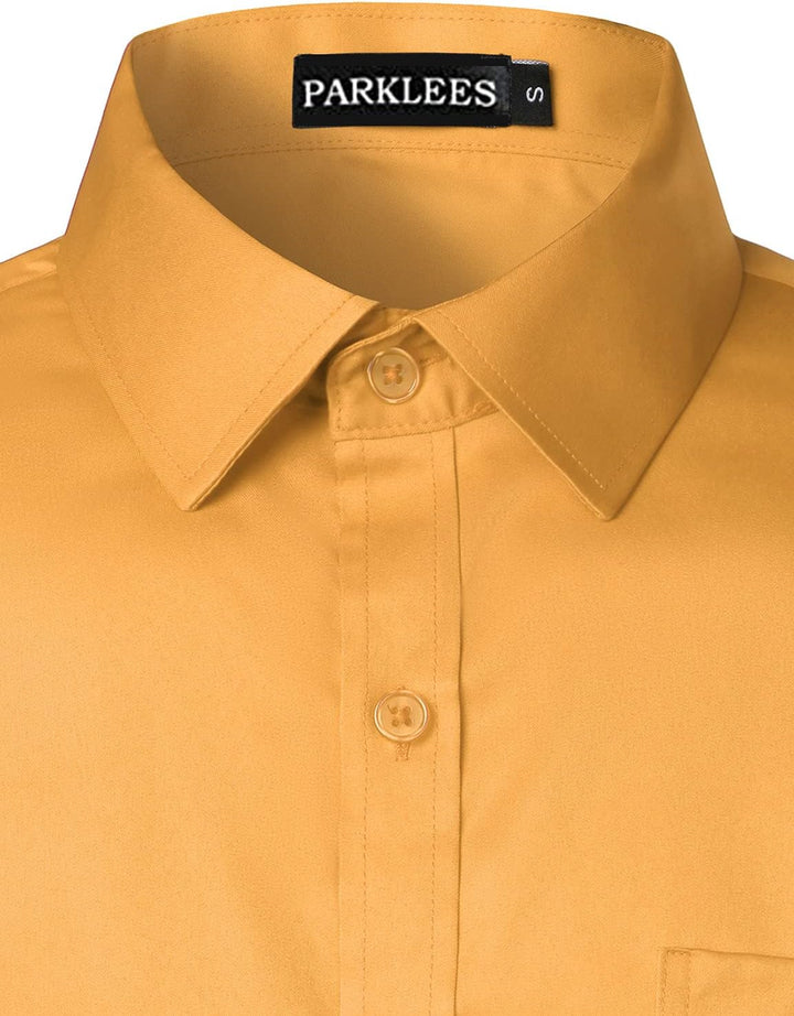 Parklees Herrenhemd, urban, modisch, Freizeit- und Businesshemd, schmale Passform, lange Ärmel, Knop