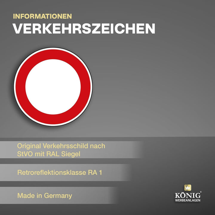 Verkehrszeichen Verbot für Fahrzeuge Aller Art Nr. 250 | Ø 420mm, Alu 2mm, RA1 | Original Verkehrssc