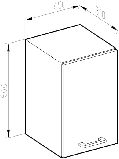 Vicco Hängeschrank R-Line, Grau/Weiss, 45 cm Grau Hängeschrank 45cm, Grau Hängeschrank 45cm