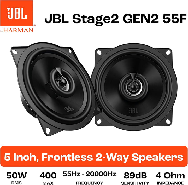 JBL Stage2 GEN2 55F Koaxial Lautsprecher Auto 130mm (5,25 Zoll): von Harman Kardon Car HiFi mit 50W
