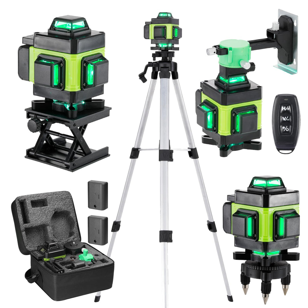 Weytoll Kreuzlinienlaser mit Stativ, 16 Line Laser Level IP54 Wasserwaage, 2400mAh Akku*2, mit Teles