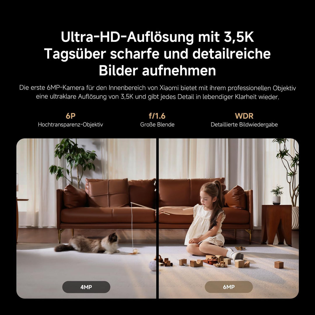 XIAOMI C500 3.5K 6MP Innenkamera mit Personen-/Haustiererkennung, Auto-Tracking, physischer Objektiv