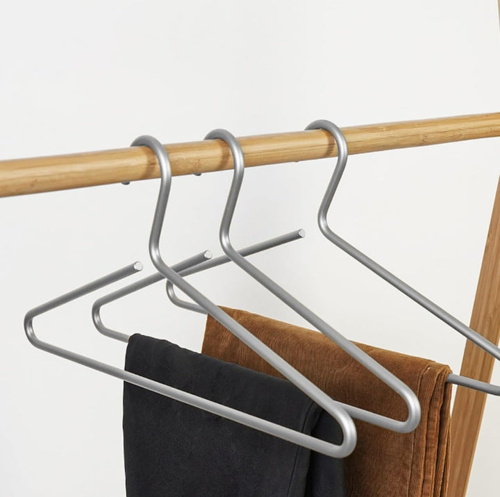 Premium Matte Seide Aluminium Kleiderbügel 6-Pack, 41.5cm Extra Smooth&Durable Metall Hemd, Aluminiu