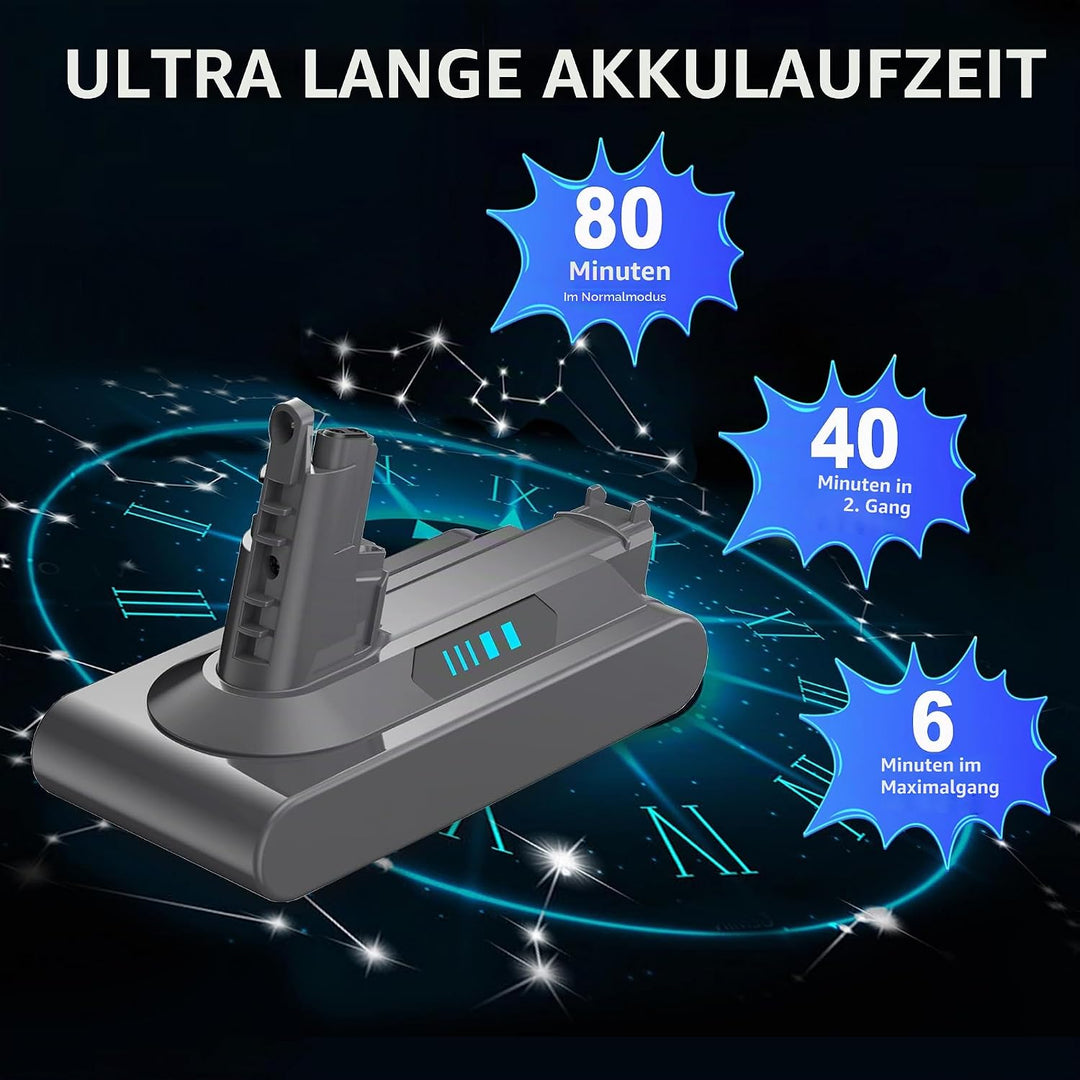 Ersatzakku V10, 7000 mAh mit Dyson Animal/Absolute/Total Clean/Cyclone SV12 | akku mit Dyson V10; St