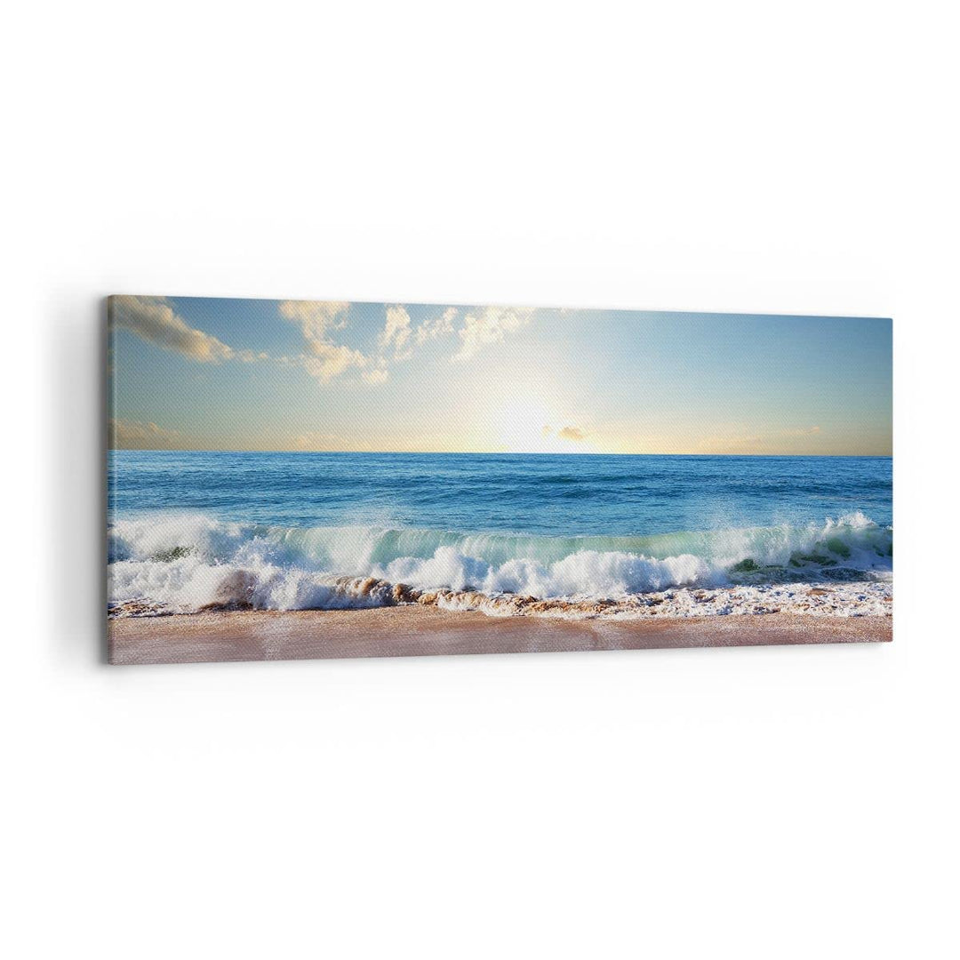 Wandbilder Dekoration Wohnzimmer Meer Ufer Wasser Panorama Bilder auf Leinwand 120x50cm Leinwandbild