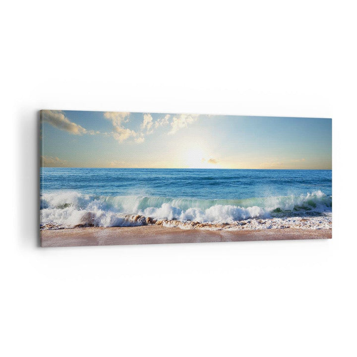Wandbilder Dekoration Wohnzimmer Meer Ufer Wasser Panorama Bilder auf Leinwand 120x50cm Leinwandbild