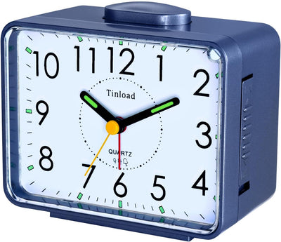 Tinload Analog Seniorenwecker mit Nachtlicht, 4 Zoll grosses Zifferblatt, Tischuhr mit Schlummerfunk