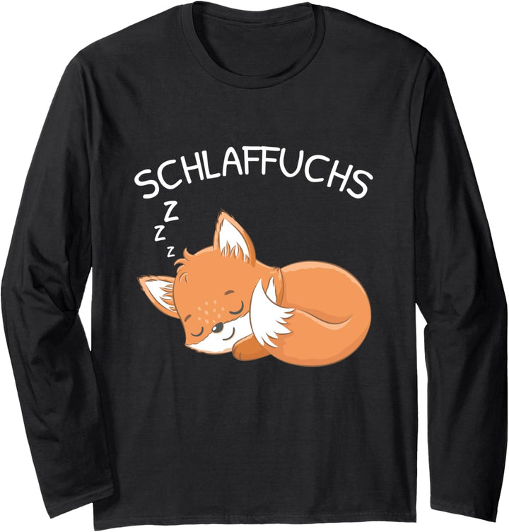 Schlaffuchs Fuchs Schlafshirt Müder Fuchs Pyjama Langarmshirt