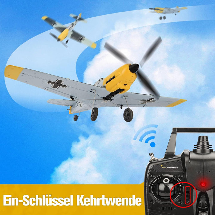 BF-109 RC Flugzeug, 2.4Ghz 4-CH Ferngesteuertes Flugzeug Warbird Aerobatics Flugzeug Spielzeug RTF m