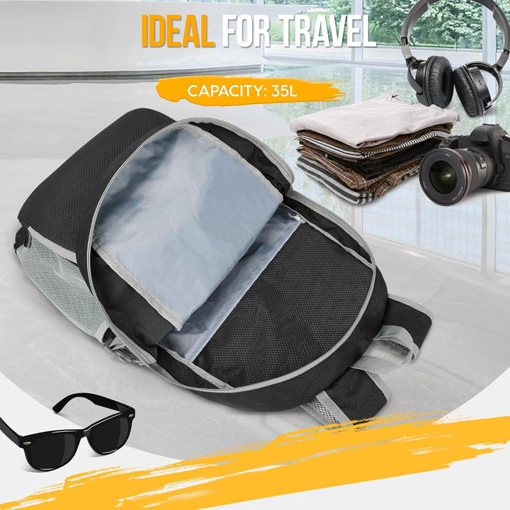 ZOMAKE 35 L Leicht Faltbarer Rucksack Packbare Backpacks, Kleiner Rucksäcke Wanderrucksack Wasserdic