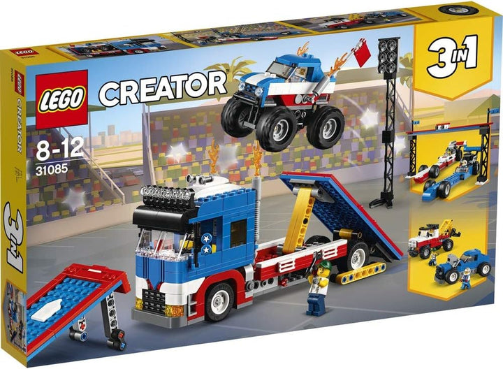 LEGO® Creator 3-in-1 Stunt-Truck-Transporter (31085) kreatives Kinderspielzeug