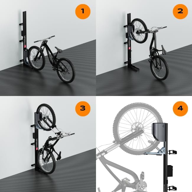 Handler Storage | schwenkbare Fahrrad Wandhalterung | 2er-Set, 2er-Set