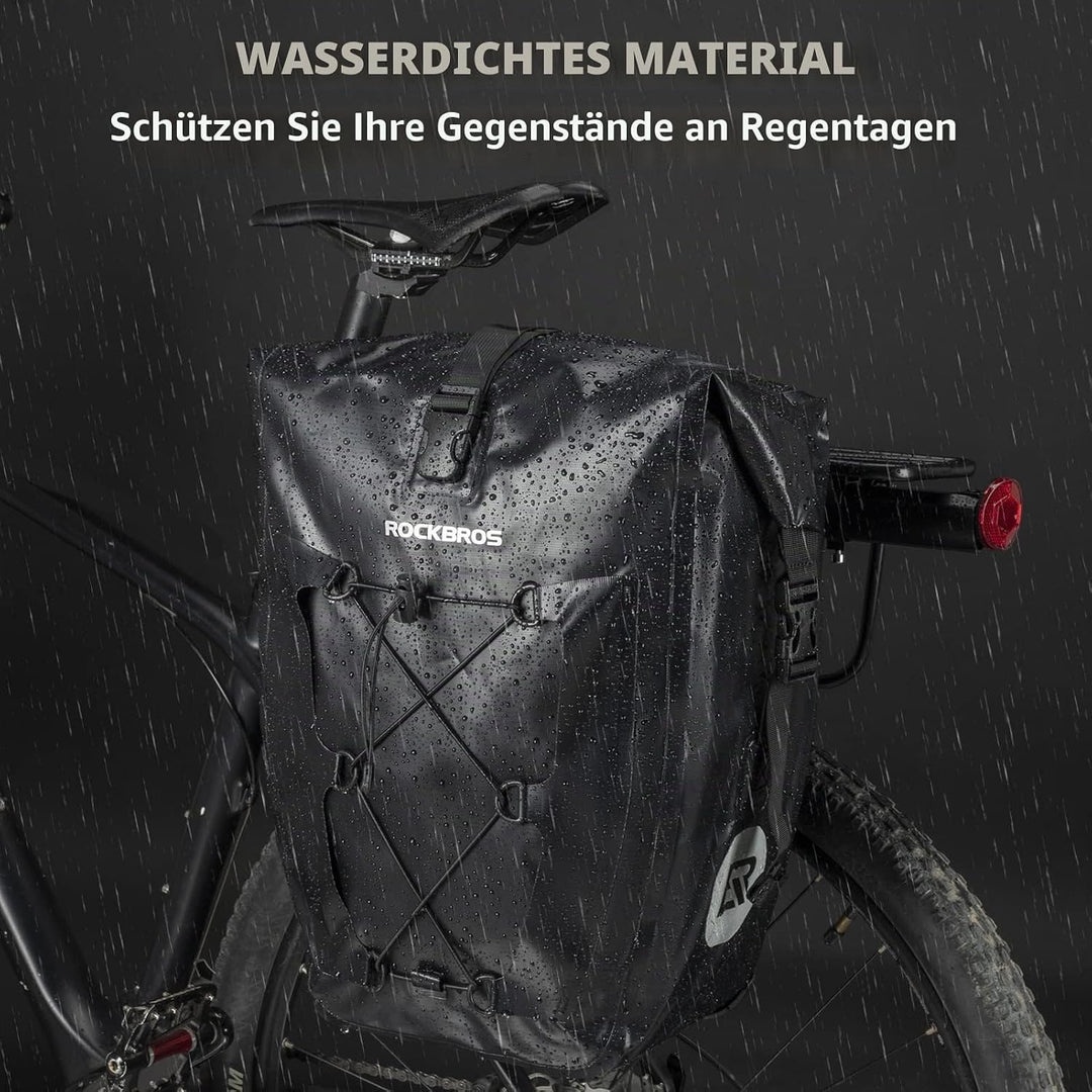 ROCKBROS Gepäckträgertasche Fahrradtasche für Gepäckträger 25L-32L 100% Wasserdicht Hinterradtaschen