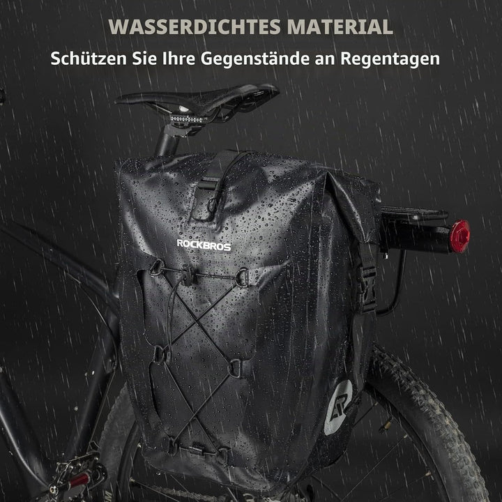 ROCKBROS Gepäckträgertasche Fahrradtasche für Gepäckträger 25L-32L 100% Wasserdicht Hinterradtaschen
