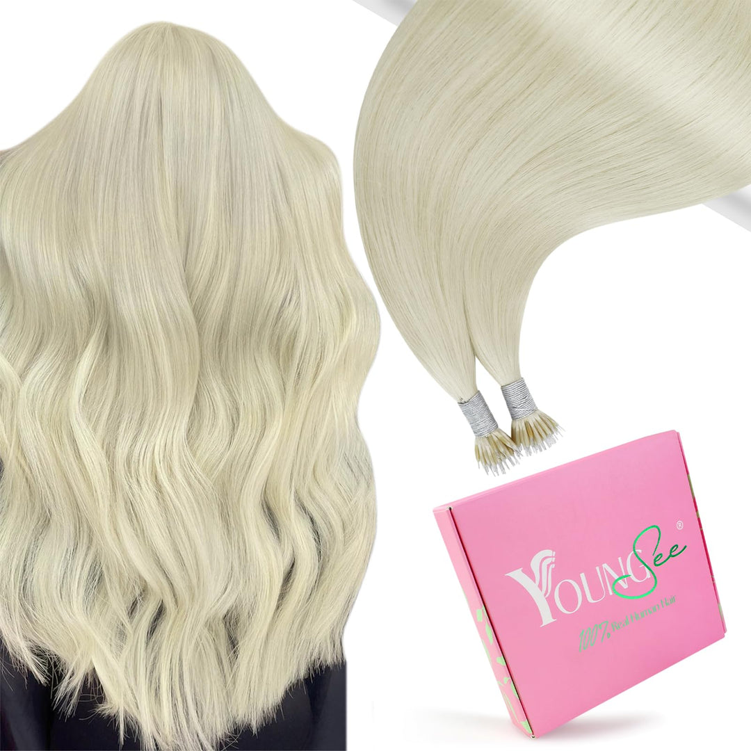 YoungSee Nanoring Extensions Echthaar Blond 60 cm Nanoring Extensions Blond Extensions Echthaar Nano