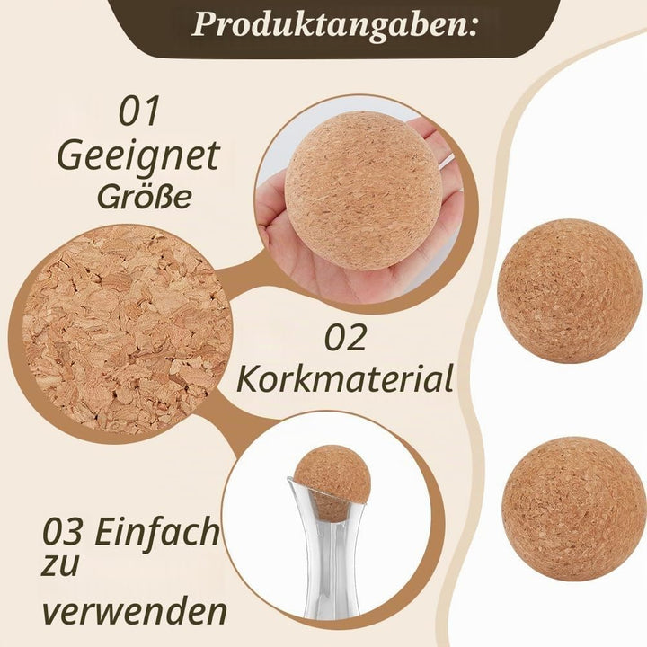 OLYCRAFT 2 Stück 8 cm Holzkork-Kugelstopper Für Weindekanter Karaffe Flaschenersatz Burlywood-Weinko
