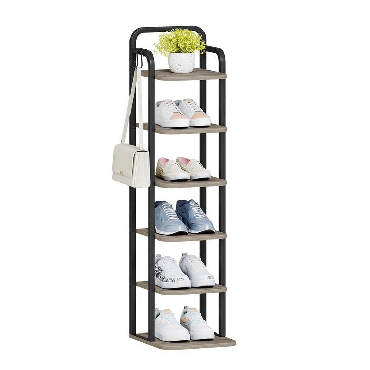 Hzuaneri Vertikales Schuhregal, 6-Stöckige Schuhregale, Schuhturm für Kleine Räume, Freistehend, Ver