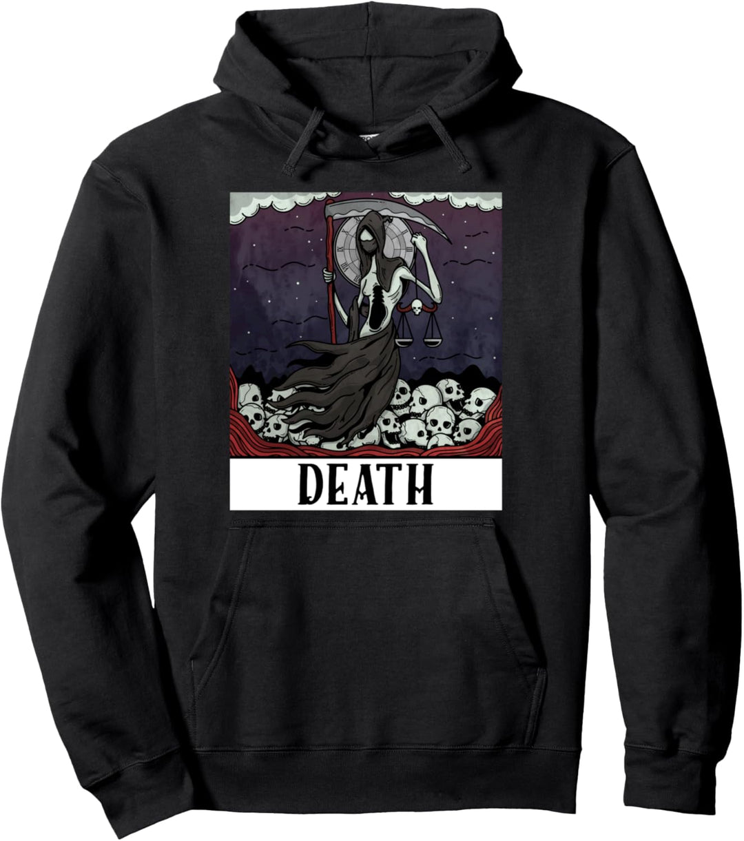 Grim Reaper Skeleton Tarot Card Blackcraft Men Women Pullover Hoodie