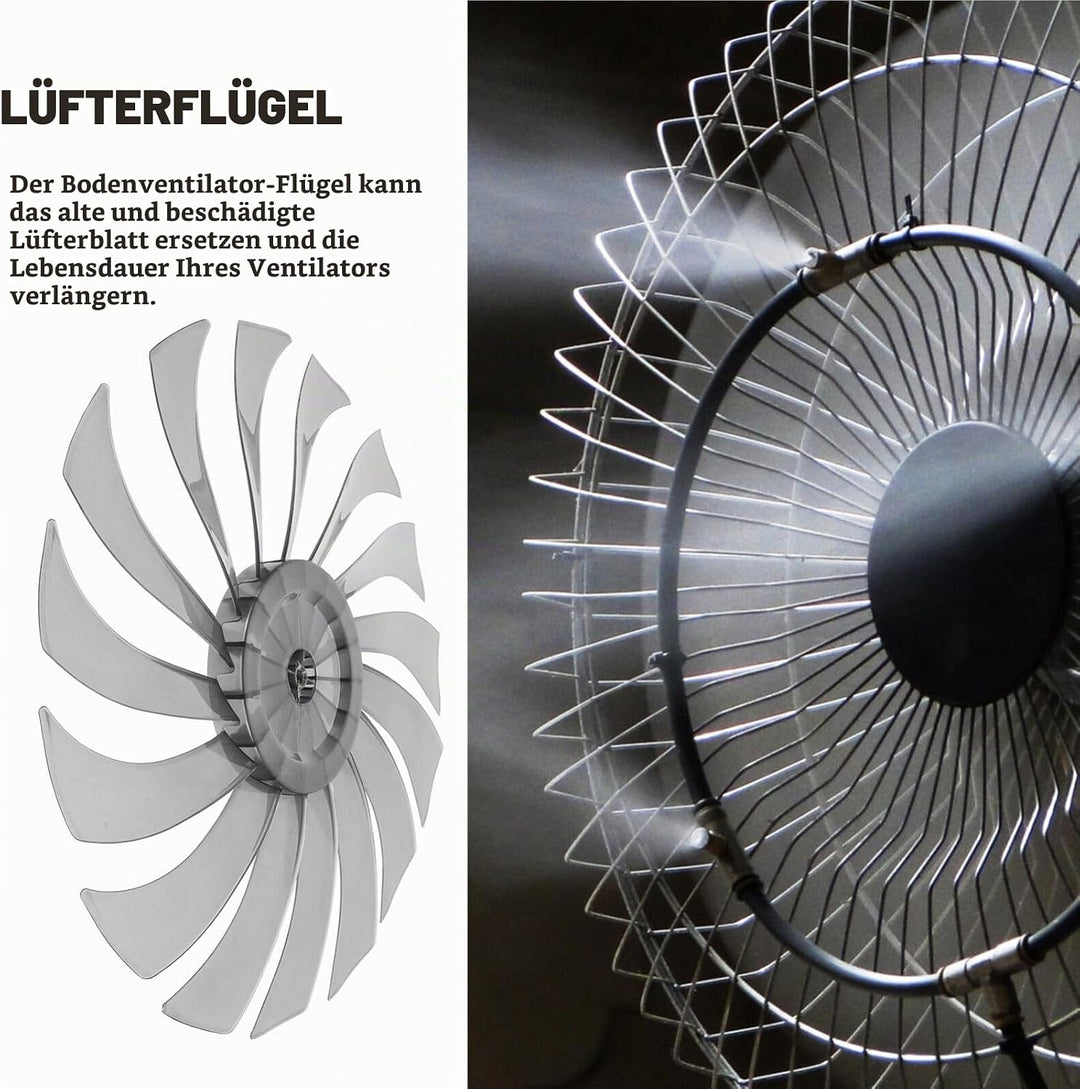 DOITOOL 14-Zoll-Lüfterblätter Ersatz Universelles Plastik 15 Blätter Lüfterblätter Elektrische Lüfte