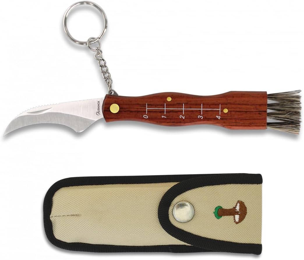 Pilz- und Fruchtsammeltasche mit Messer – Tasche mit Sporenfreisetzendem Netz, Grösse 42 x 36 cm, Fa