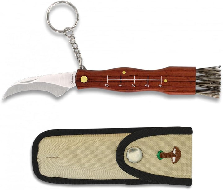 Pilz- und Fruchtsammeltasche mit Messer – Tasche mit Sporenfreisetzendem Netz, Grösse 42 x 36 cm, Fa