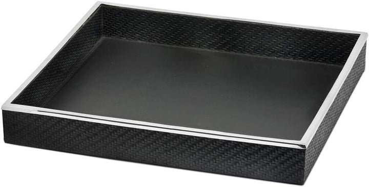 EDZARD Serviertablett Jackson, quadratisch, Edelstahl mit Kunstlederbezug, rechteckig, 39 x 38 cm