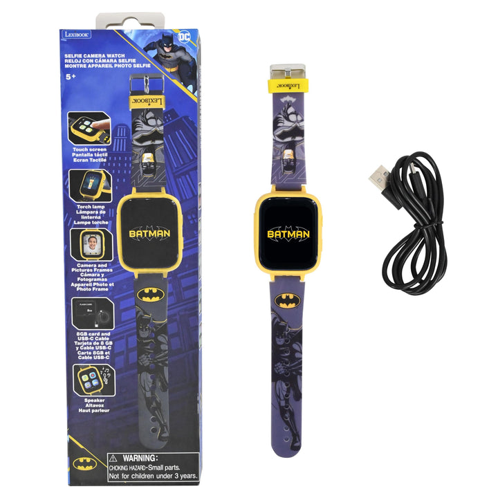 Lexibook, Batman, Selfie-Kamera-Uhr, HD-Touchscreen, 720p-Kamera, MP3-Player, integrierter Lautsprec