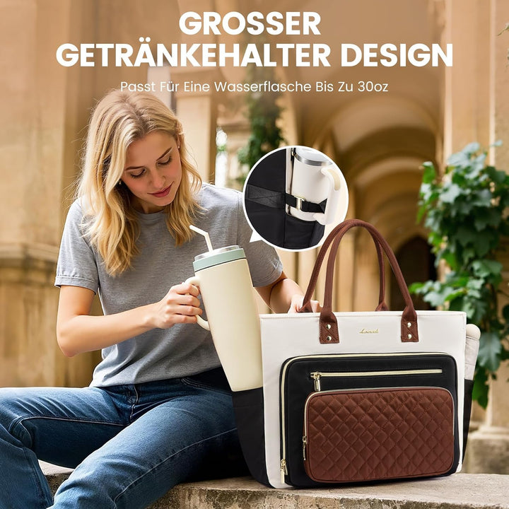 LOVEVOOK Lehrertasche Damen Gross, 15.6 Zoll Laptoptasche Arbeitstasche | Wasserdicht Aktentasche Bü