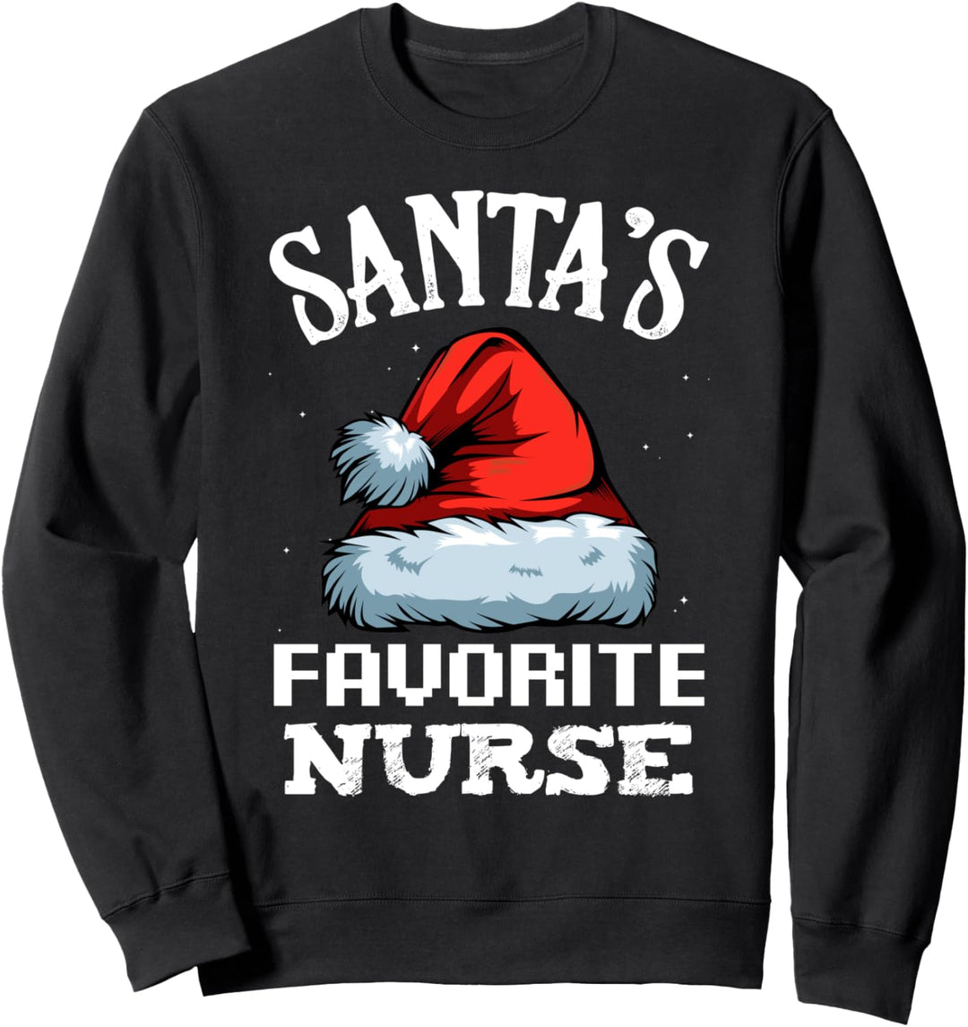 Santa's Favorite Nurse Krankenschwester Weihnachts Geschenk Sweatshirt