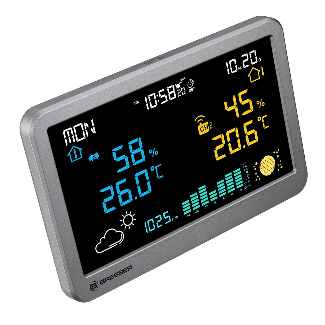 Bresser Funk-Wetterstation MeteoTemp TBH mit Temperatur- und Luftfeuchtigkeitsanzeige, Luftdruckhist